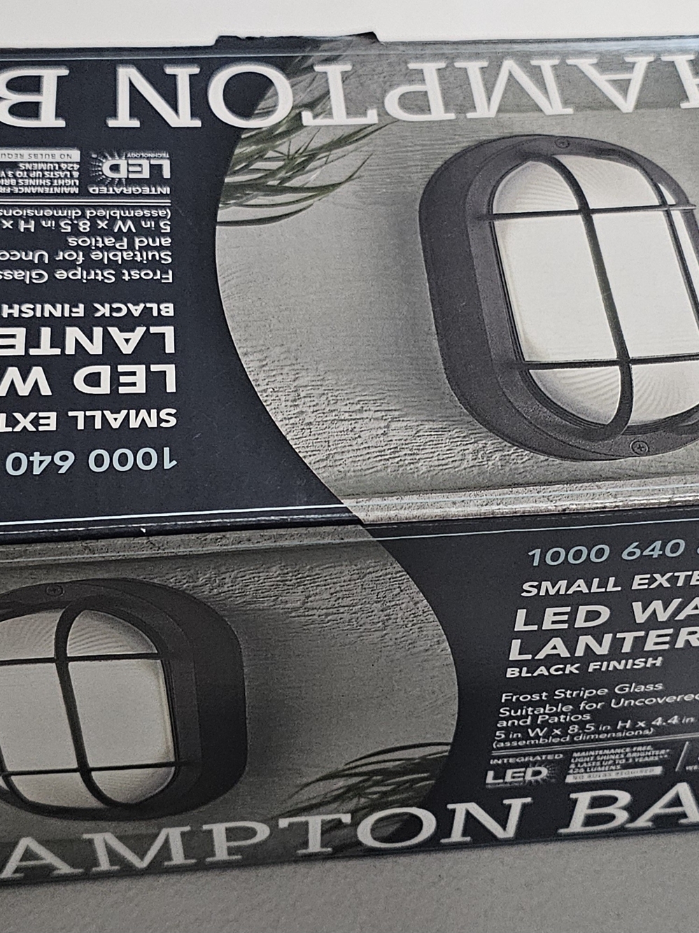Hampton Bay Black LED Wall Lantern - Small Exterior